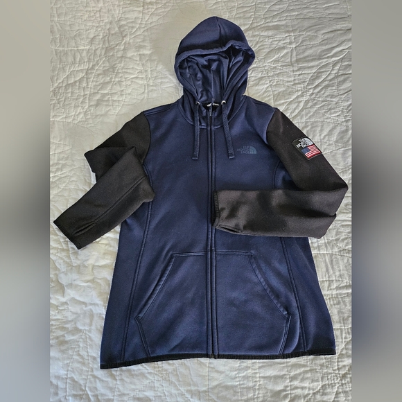 The North Face Half Dome Full-Zip Hoodie, Blue, Black, Women's Size L, USA Flag - Picture 2 of 16